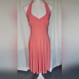 VENUS Elegant Coral Halter Dress Size M